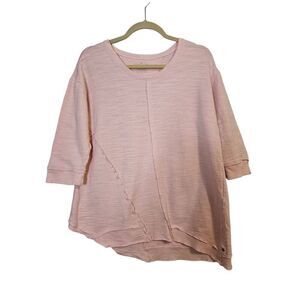 Neon Buddha Pink Boxy 3/4 Sleeve Sweatshirt